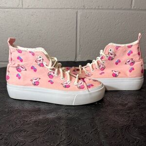 Hot Topic Pink and Blue High-Top Sneakers